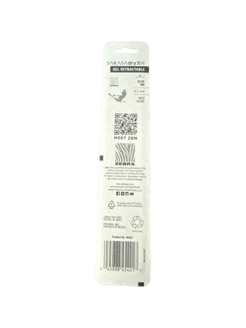 Zebra Pen Sarasa Dry X20 Gel Retractable Point Ink Pen Blue Set Of 3